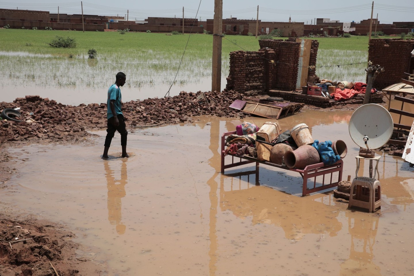 Fluten zerstörten im Sudan Häuser und Straßen, so wie hier in Al-Jazirah. (Archivbild)