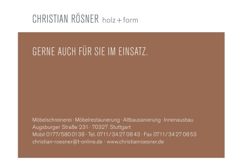 Christian Rösner holz + form Stuttgart